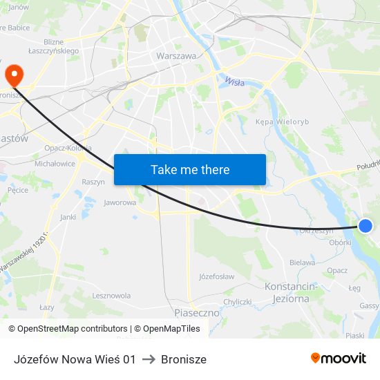 Józefów Nowa Wieś 01 to Bronisze map