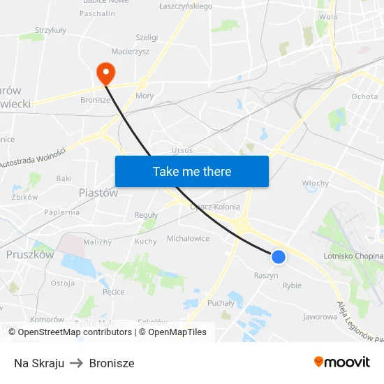 Na Skraju to Bronisze map