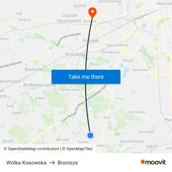Wólka Kosowska to Bronisze map