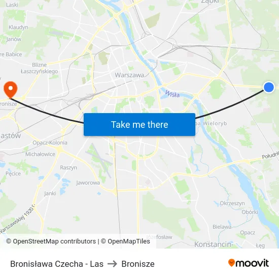 Bronisława Czecha - Las to Bronisze map