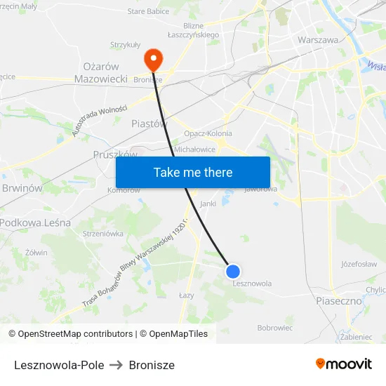Lesznowola - Pole to Bronisze map