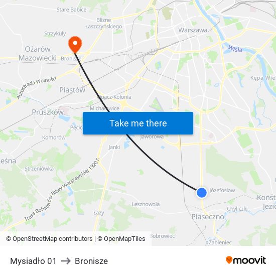 Mysiadło 01 to Bronisze map