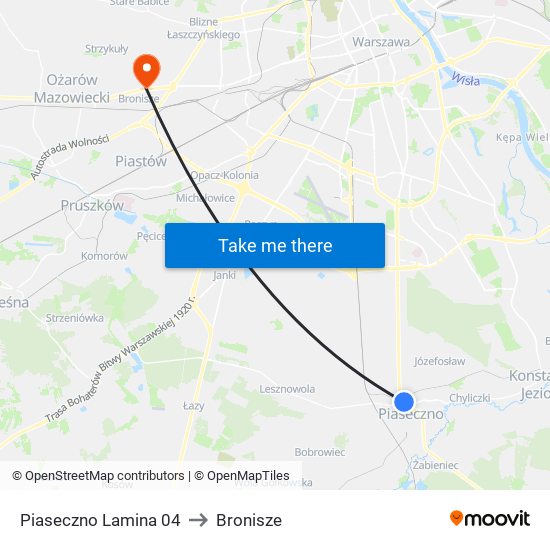 Piaseczno Lamina 04 to Bronisze map