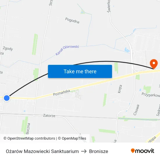 Ożarów Mazowiecki Sanktuarium to Bronisze map