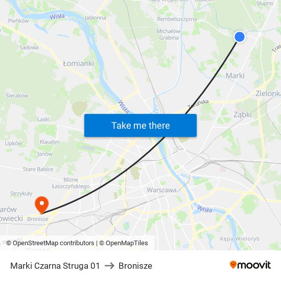 Marki Czarna Struga 01 to Bronisze map