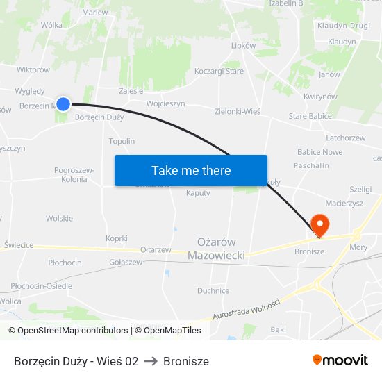 Borzęcin Duży - Wieś 02 to Bronisze map