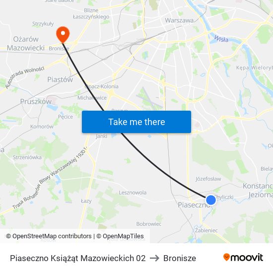 Piaseczno Książąt Mazowieckich 02 to Bronisze map