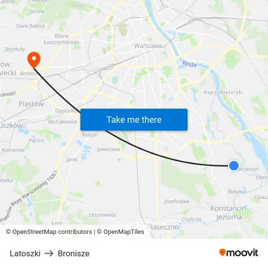 Latoszki to Bronisze map