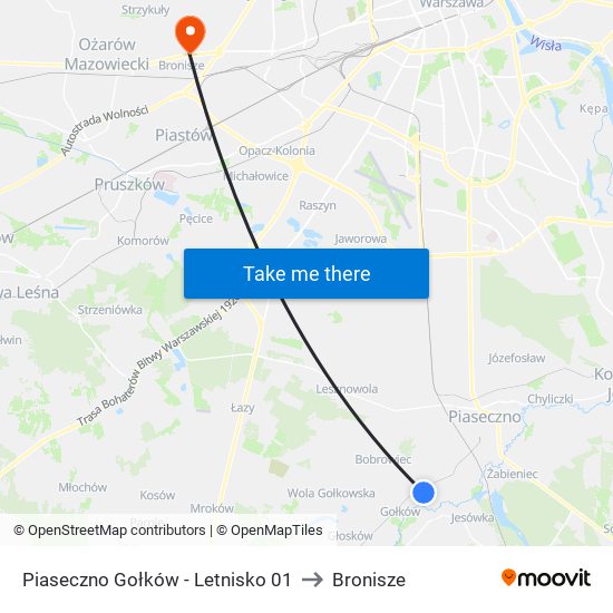 Piaseczno Gołków - Letnisko 01 to Bronisze map