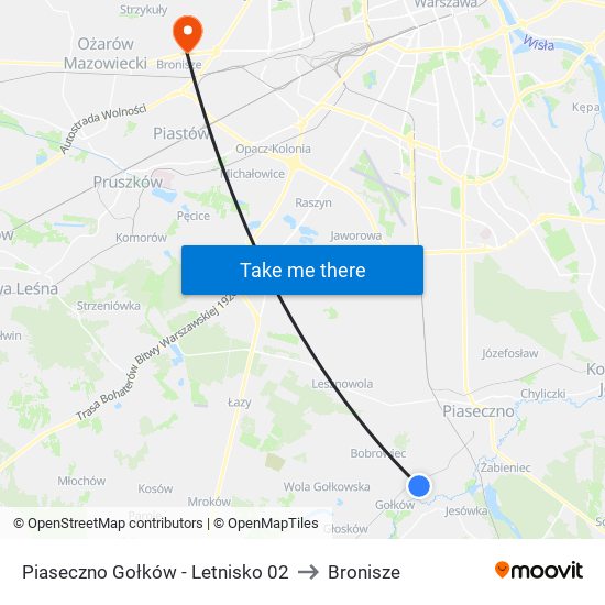 Piaseczno Gołków - Letnisko 02 to Bronisze map