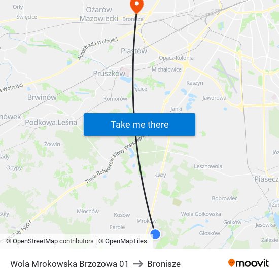 Wola Mrokowska Brzozowa 01 to Bronisze map