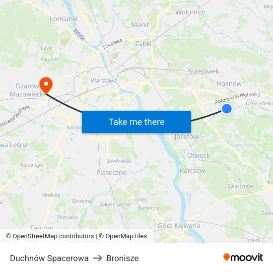 Duchnów Spacerowa to Bronisze map