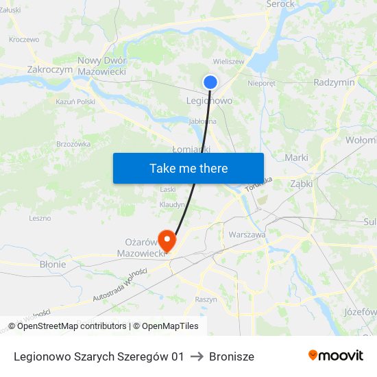 Legionowo Szarych Szeregów 01 to Bronisze map