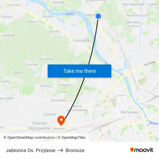 Jabłonna Os. Przylesie to Bronisze map