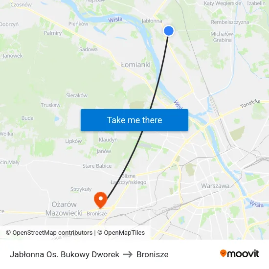 Jabłonna Os. Bukowy Dworek to Bronisze map