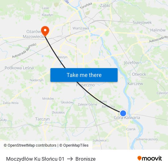 Moczydłów Ku Słońcu 01 to Bronisze map