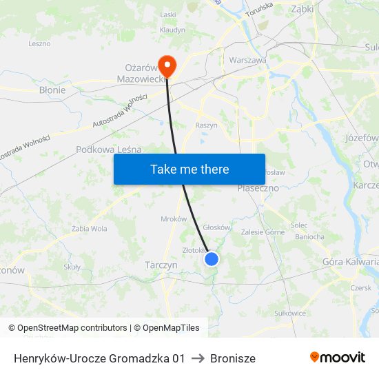 Henryków-Urocze Gromadzka 01 to Bronisze map