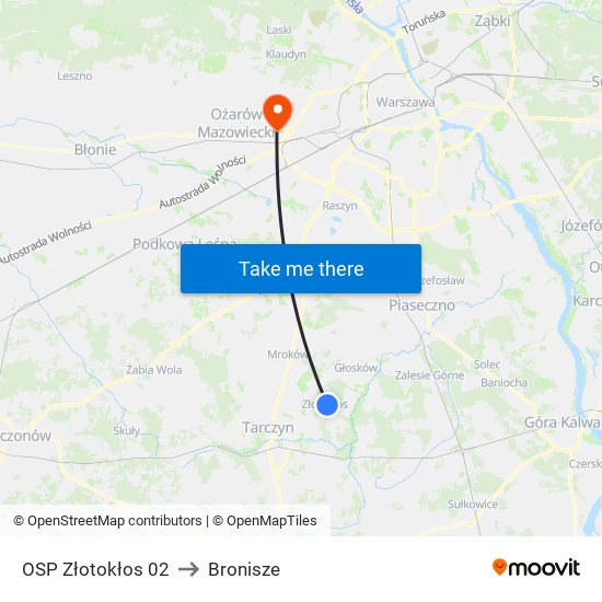 OSP Złotokłos to Bronisze map