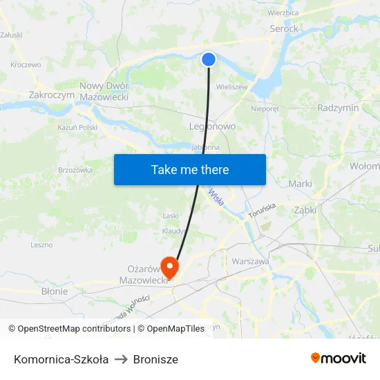 Komornica - Szkoła to Bronisze map
