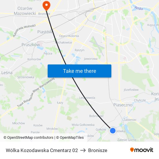 Wólka Kozodawska Cmentarz 02 to Bronisze map