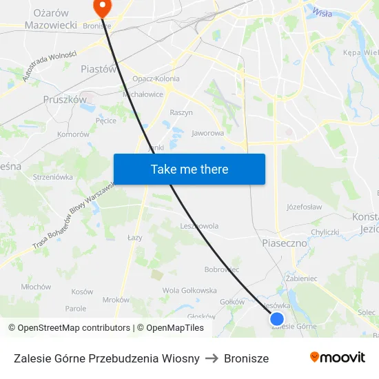 Zalesie Górne Przebudzenia Wiosny to Bronisze map