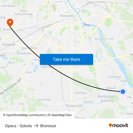 Opacz - Szkoła to Bronisze map