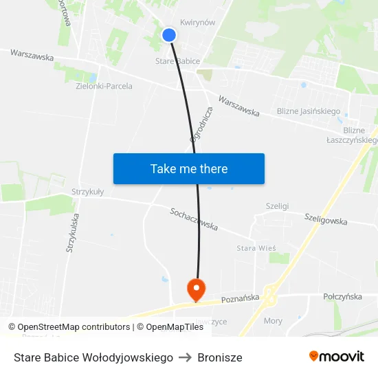 Stare Babice Wołodyjowskiego to Bronisze map