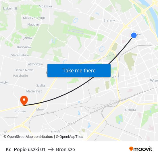 Ks. Popiełuszki 01 to Bronisze map