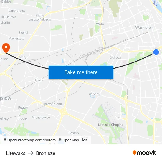 Litewska to Bronisze map