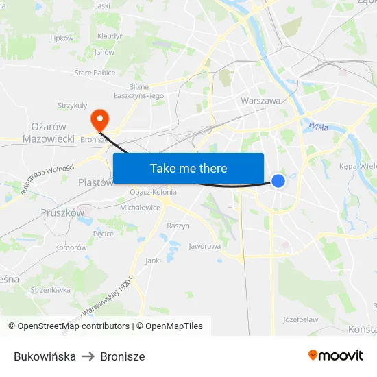 Bukowińska to Bronisze map