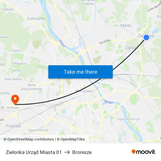 Zielonka Urząd Miasta 01 to Bronisze map