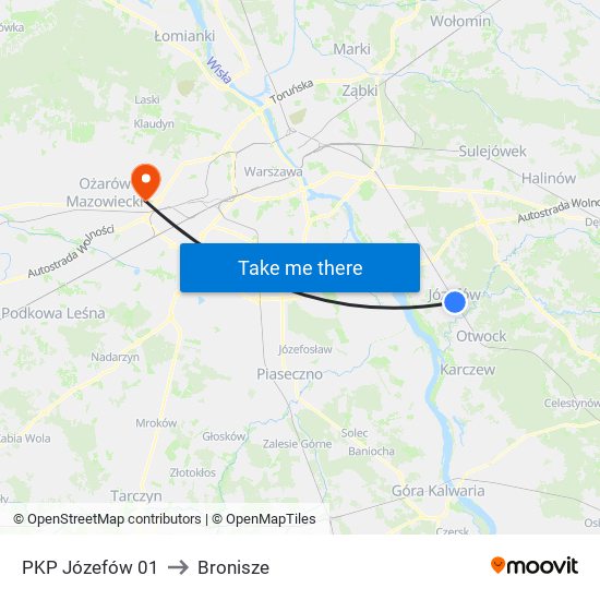 PKP Józefów 01 to Bronisze map