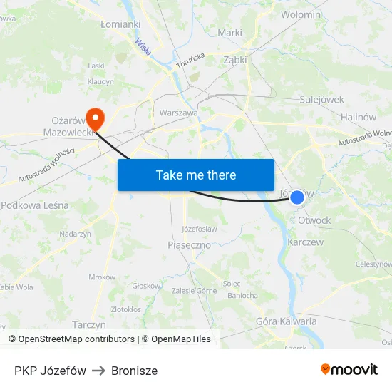PKP Józefów to Bronisze map