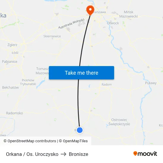 Orkana / Os. Uroczysko to Bronisze map