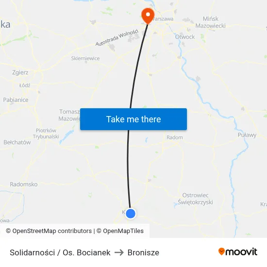 Solidarności / Os. Bocianek to Bronisze map