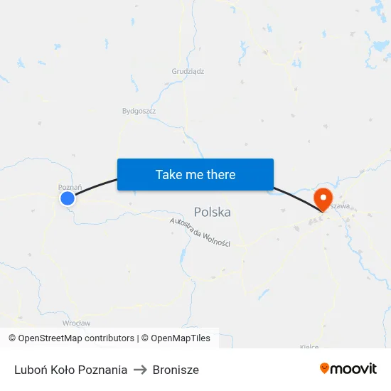 Luboń Koło Poznania to Bronisze map
