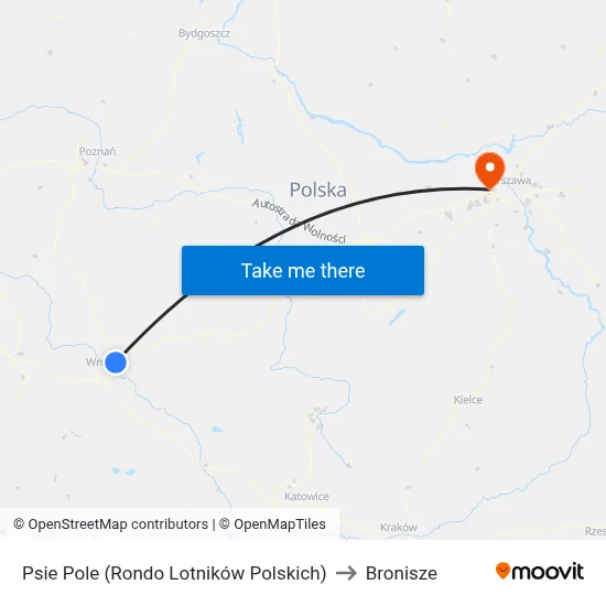 Psie Pole (Rondo Lotników Polskich) to Bronisze map