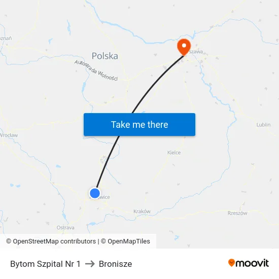 Bytom Szpital Nr 1 to Bronisze map