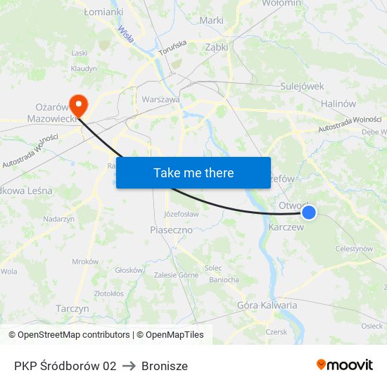 PKP Śródborów 02 to Bronisze map