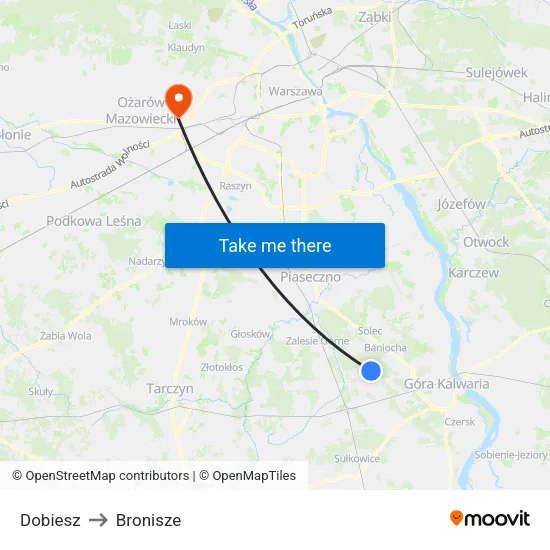 Dobiesz to Bronisze map