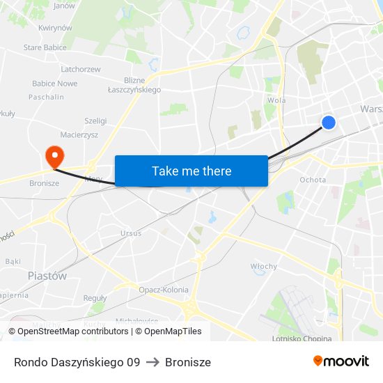 Rondo Daszyńskiego to Bronisze map