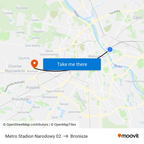 Metro Stadion Narodowy 02 to Bronisze map