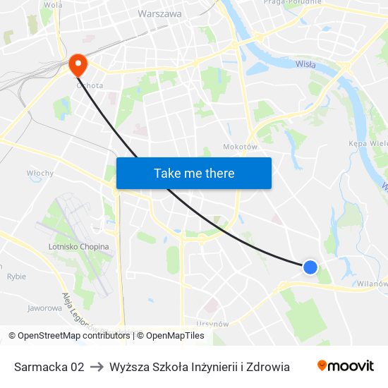 Sarmacka 02 to Wyższa Szkoła Inżynierii i Zdrowia map