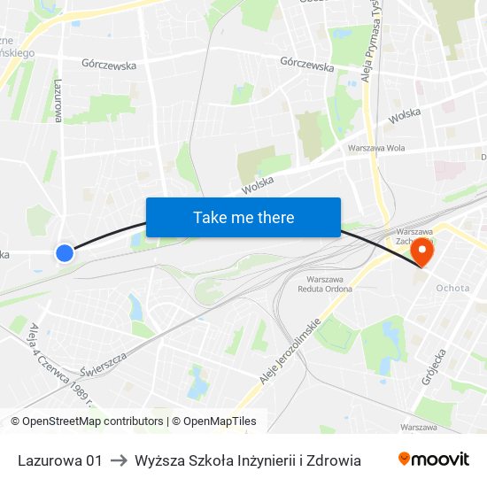 Lazurowa 01 to Wyższa Szkoła Inżynierii i Zdrowia map