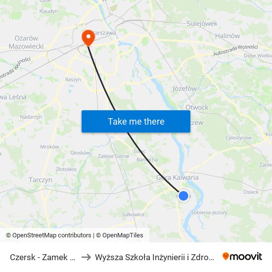 Czersk - Zamek 01 to Wyższa Szkoła Inżynierii i Zdrowia map