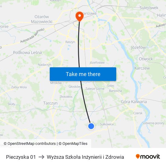 Pieczyska 01 to Wyższa Szkoła Inżynierii i Zdrowia map