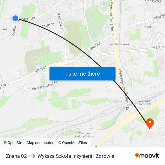 Znana 02 to Wyższa Szkoła Inżynierii i Zdrowia map