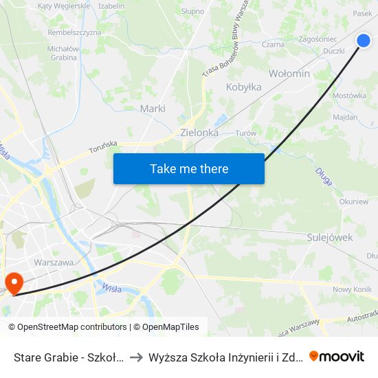 Stare Grabie-Szkoła to Wyższa Szkoła Inżynierii i Zdrowia map