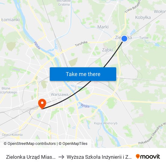 Zielonka Urząd Miasta to Wyższa Szkoła Inżynierii i Zdrowia map