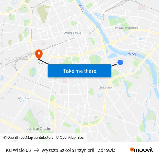 Ku Wiśle 02 to Wyższa Szkoła Inżynierii i Zdrowia map